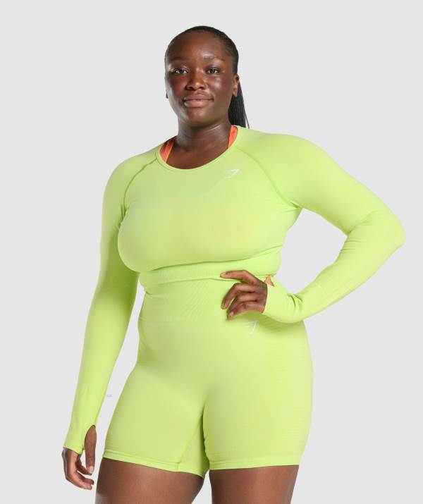 Damske Crop Top Gymshark Vital Seamless 2.0 Long Sleeve Žlté | XC0925746